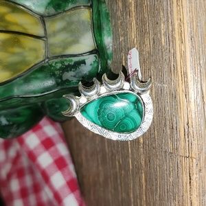 New Sterling silver Malachite ring size 8
